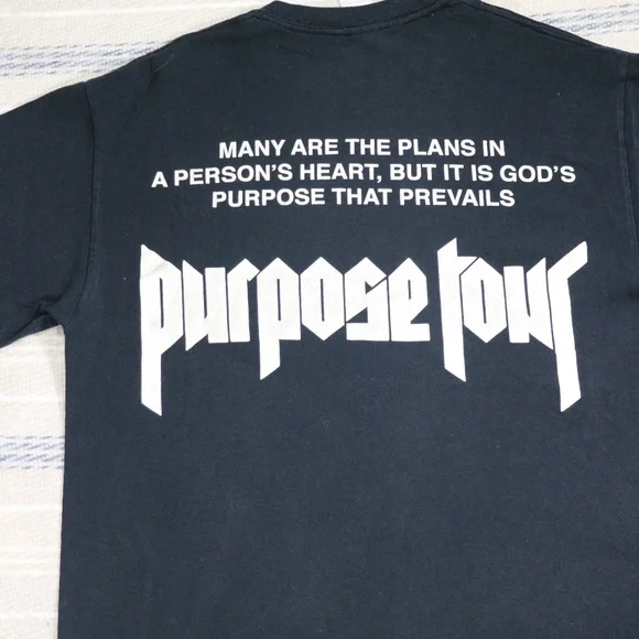 Justin Bieber PURPOSE TOUR Front Back Tee Shirt Size MEDIUM - Picture 4 of 6